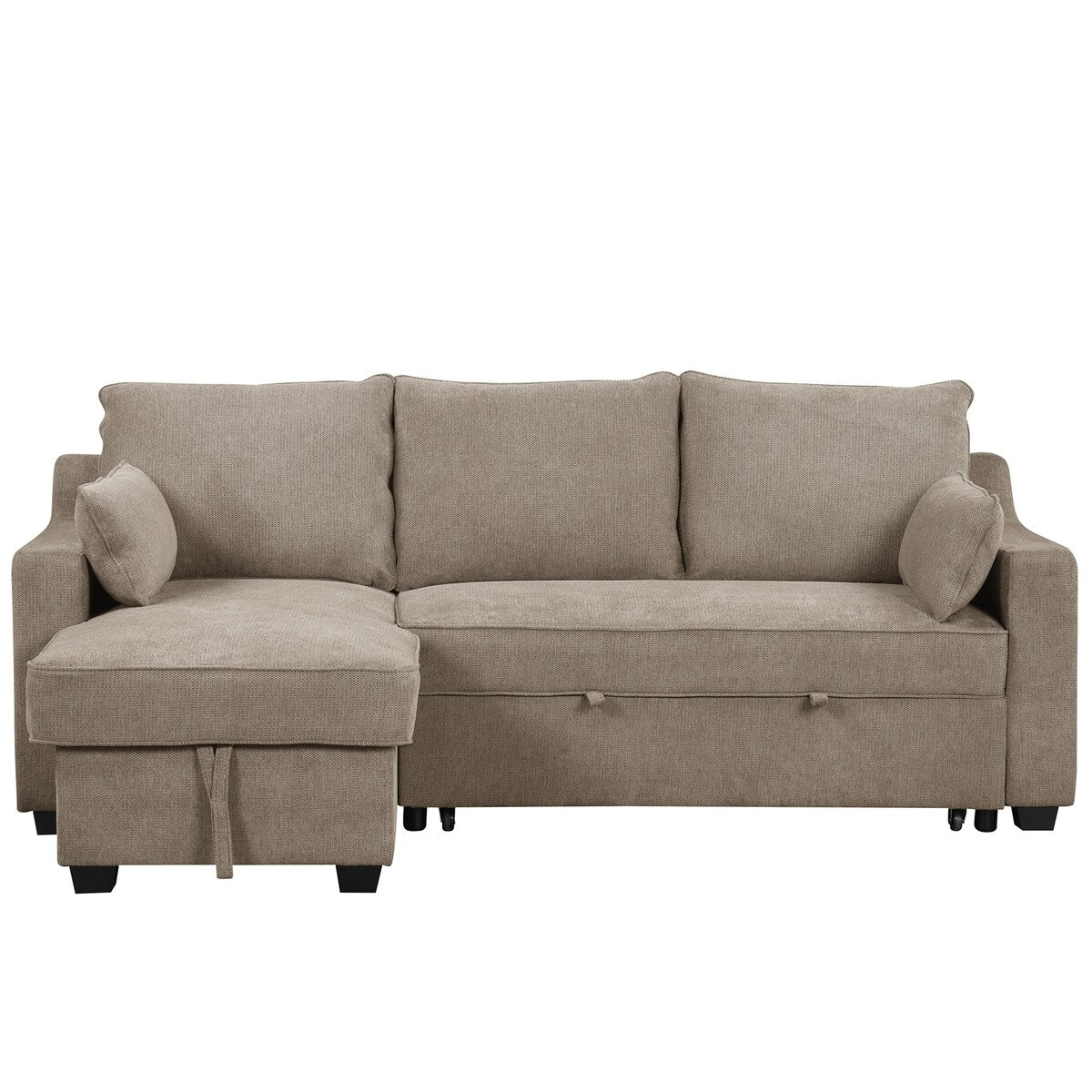 90" Pull Out Sleeper Sofa L-Shaped Couch Convertible Sofa Bed