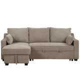 90" Pull Out Sleeper Sofa L-Shaped Couch Convertible Sofa Bed