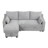 90" Pull Out Sleeper Sofa L-Shaped Couch Convertible Sofa Bed
