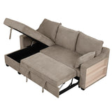90" Pull Out Sleeper Sofa L-Shaped Couch Convertible Sofa Bed