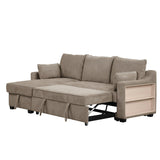 90" Pull Out Sleeper Sofa L-Shaped Couch Convertible Sofa Bed