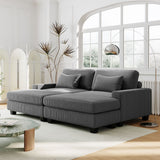 90'' Square Arm Sofa with Removable Back Cushions and 2 pillows, Couch for Living Room, Office, Apartment