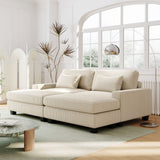 90'' Square Arm Sofa with Removable Back Cushions and 2 pillows, Couch for Living Room, Office, Apartment