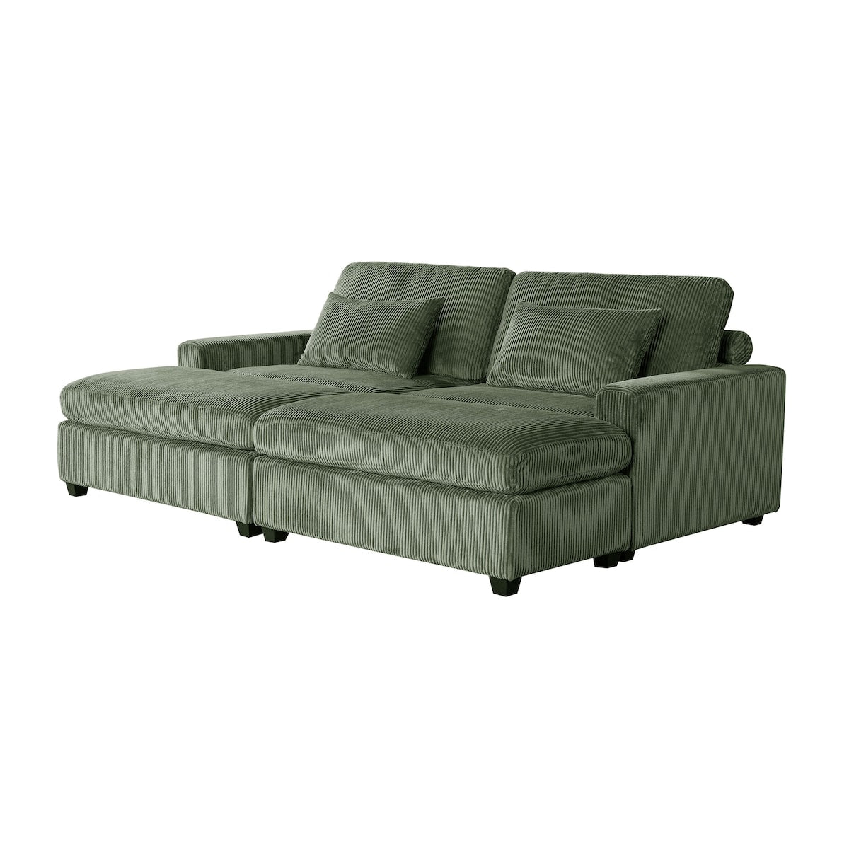 90'' Square Arm Sofa with Removable Back Cushions and 2 pillows, Couch for Living Room, Office, Apartment