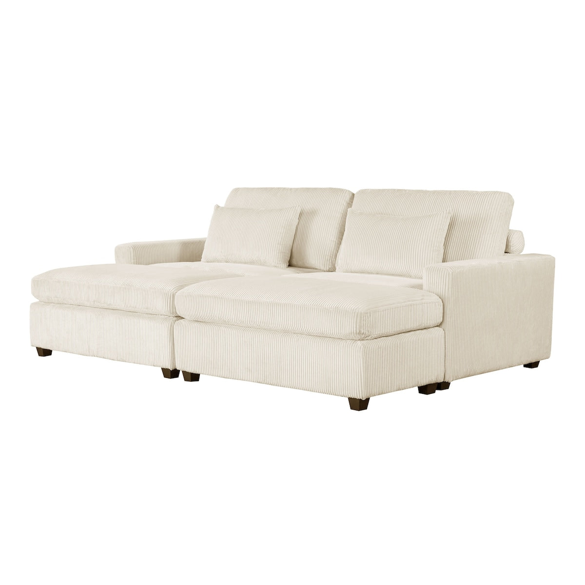90'' Square Arm Sofa with Removable Back Cushions and 2 pillows, Couch for Living Room, Office, Apartment