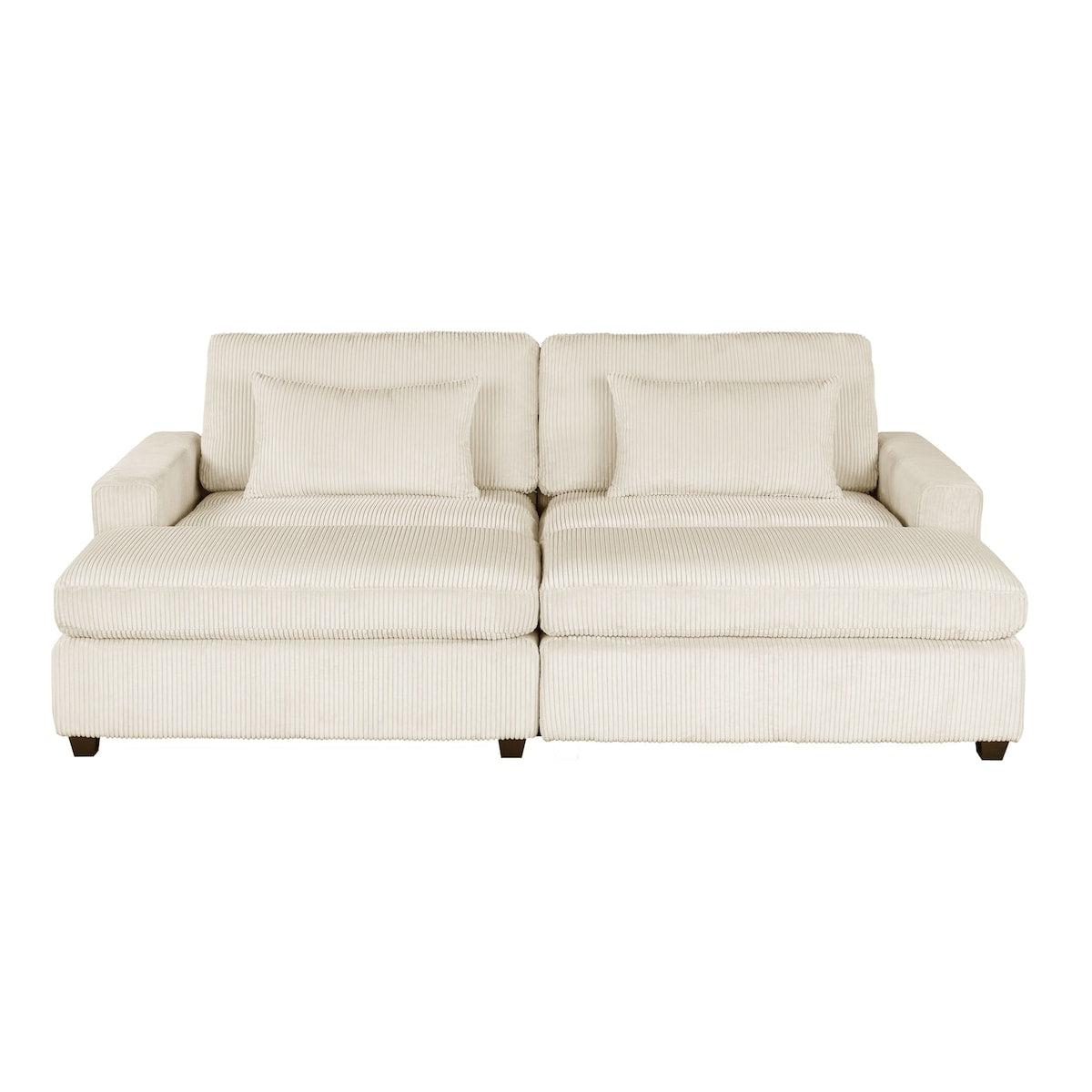 90'' Square Arm Sofa with Removable Back Cushions and 2 pillows, Couch for Living Room, Office, Apartment
