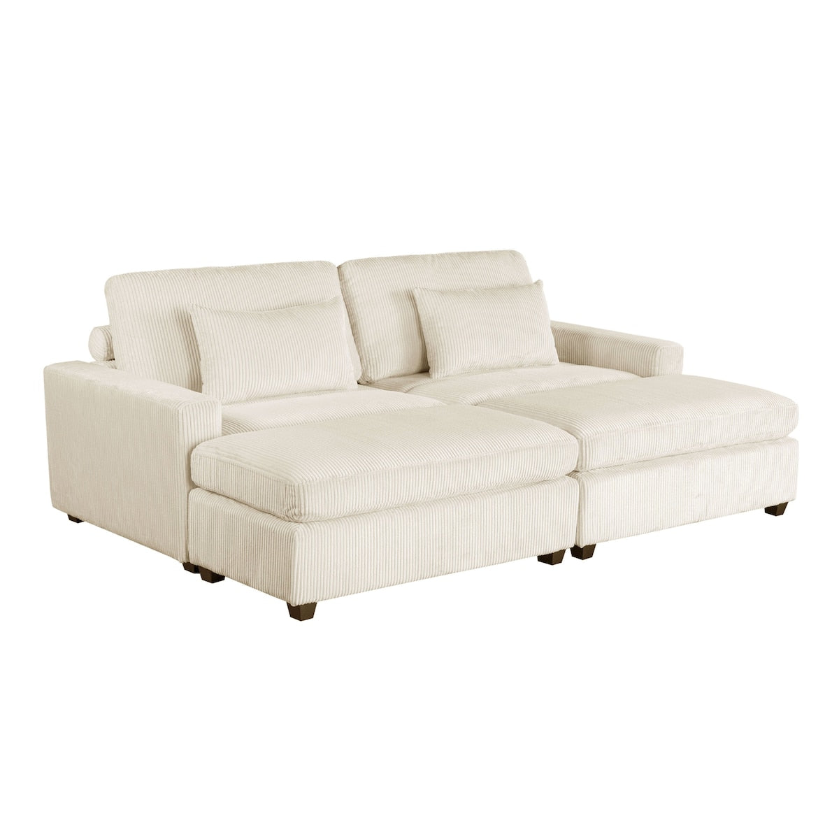 90'' Square Arm Sofa with Removable Back Cushions and 2 pillows, Couch for Living Room, Office, Apartment
