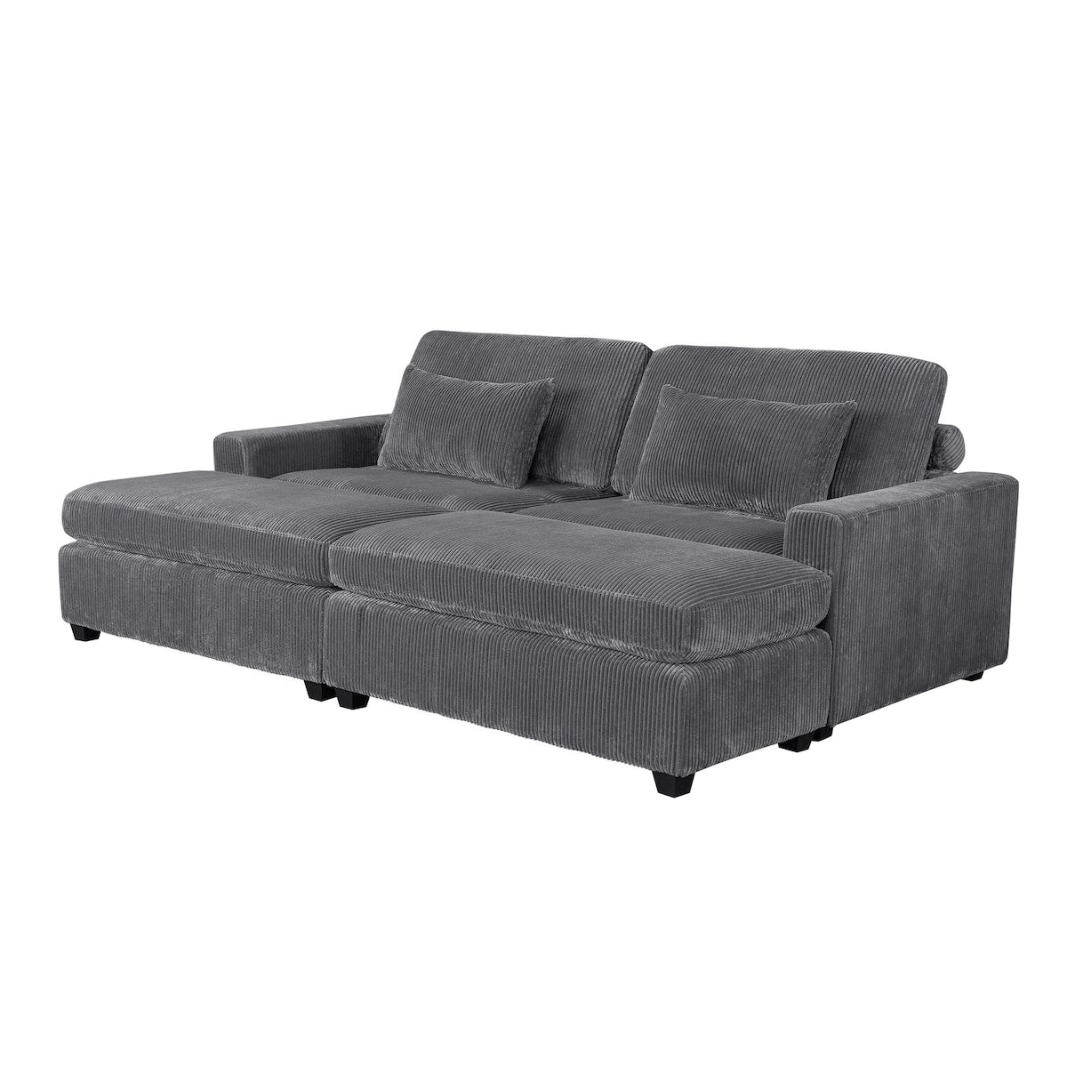 90'' Square Arm Sofa with Removable Back Cushions and 2 pillows, Couch for Living Room, Office, Apartment