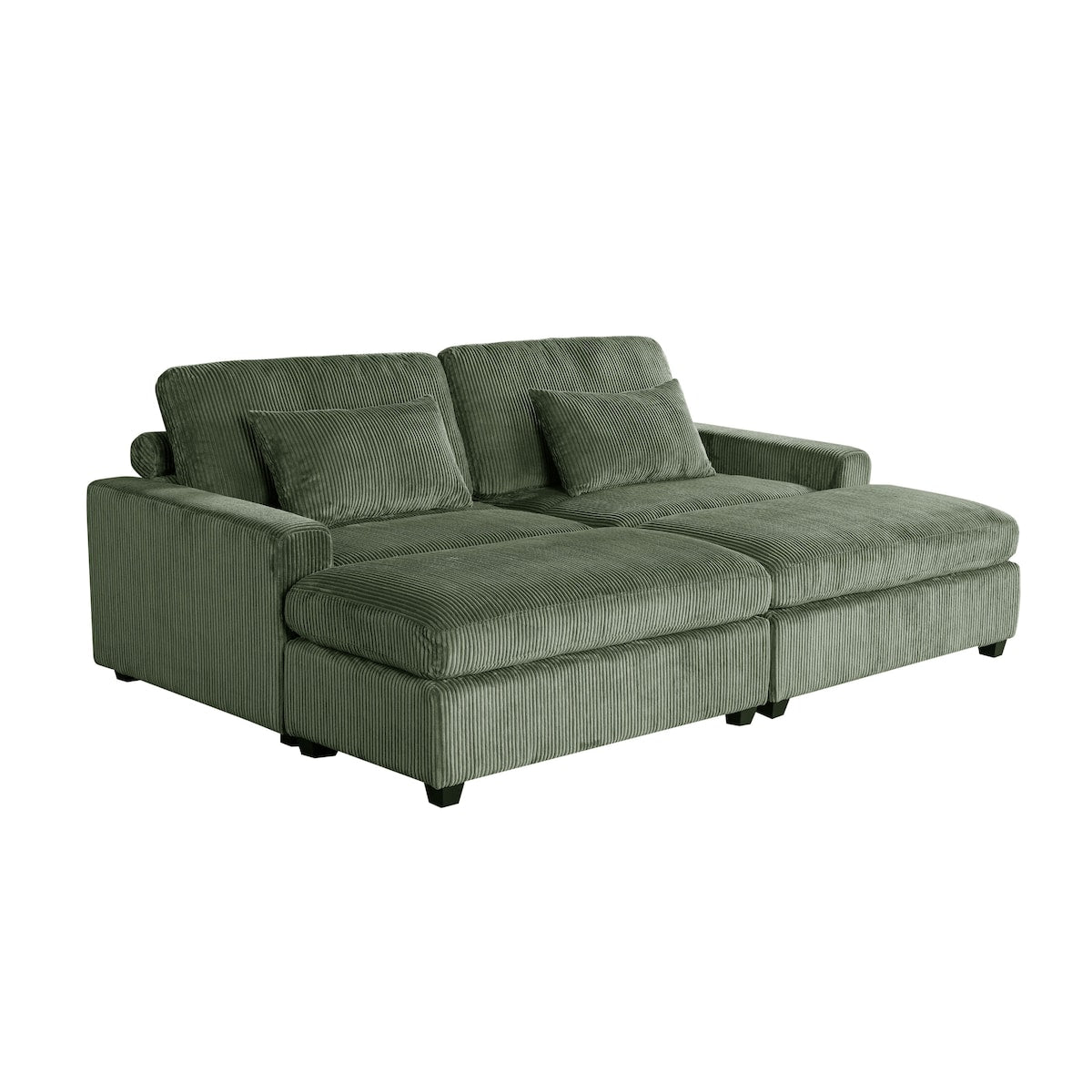 90'' Square Arm Sofa with Removable Back Cushions and 2 pillows, Couch for Living Room, Office, Apartment