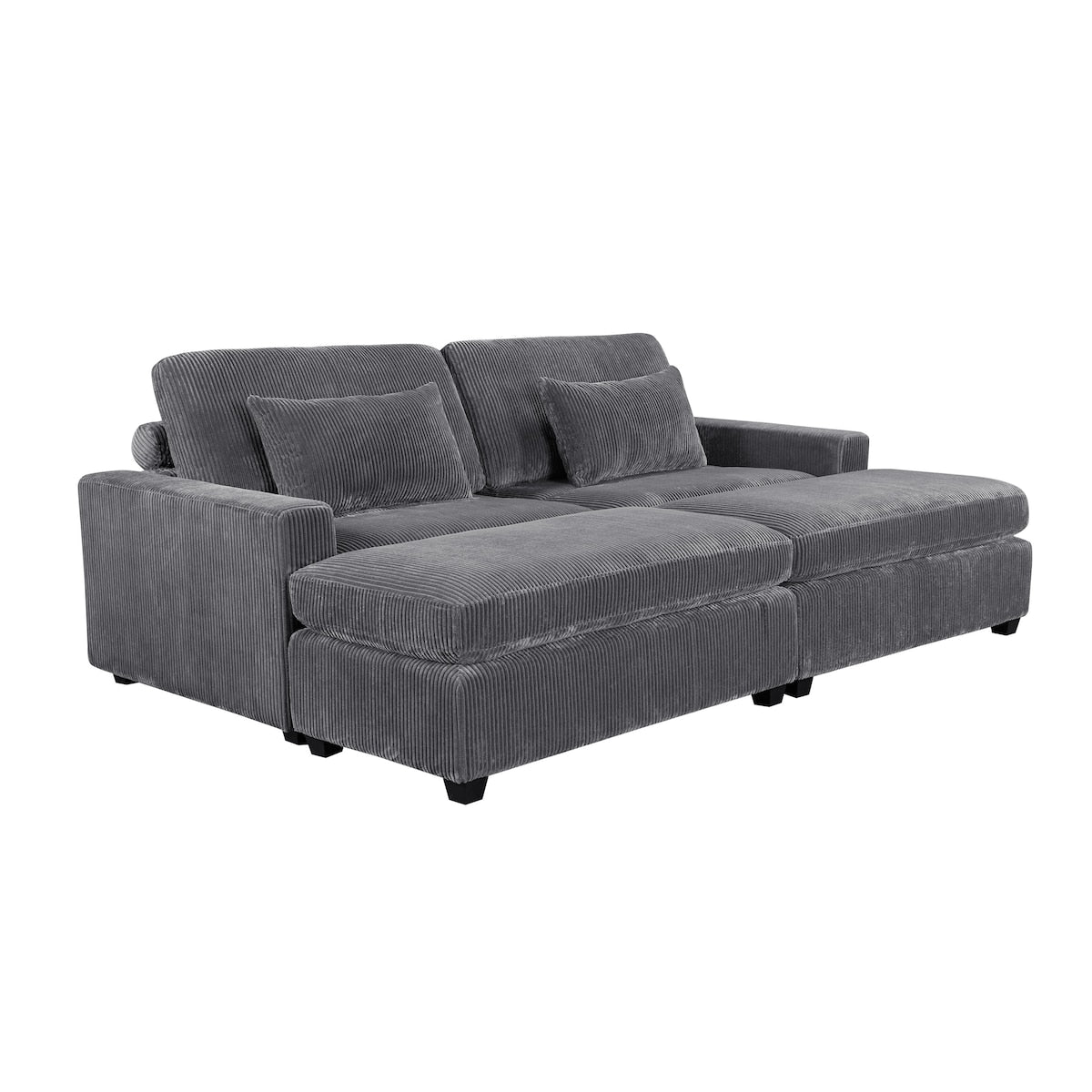90'' Square Arm Sofa with Removable Back Cushions and 2 pillows, Couch for Living Room, Office, Apartment