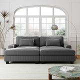 90'' Square Arm Sofa with Removable Back Cushions and 2 pillows, Couch for Living Room, Office, Apartment