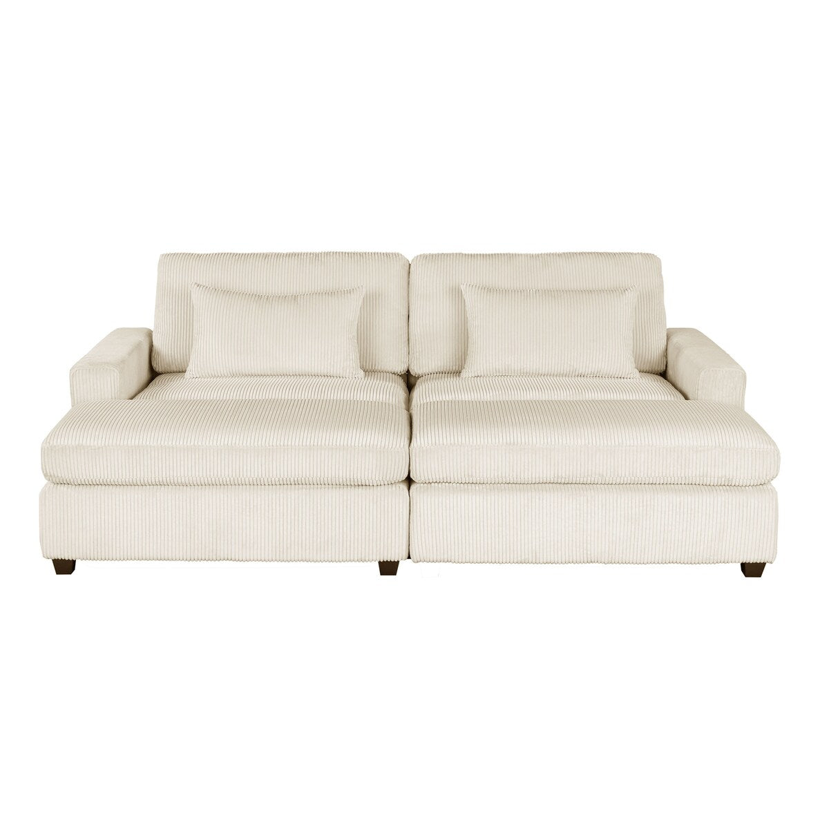 90'' Square Arm Sofa with Removable Back Cushions and 2 pillows, Couch for Living Room, Office, Apartment