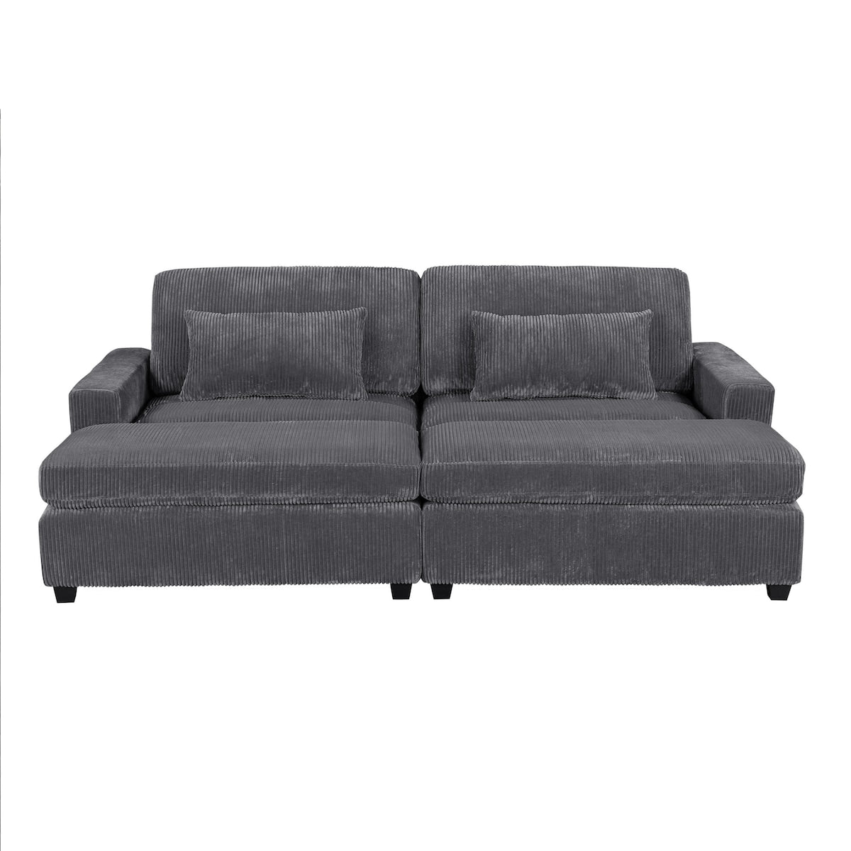 90'' Square Arm Sofa with Removable Back Cushions and 2 pillows, Couch for Living Room, Office, Apartment