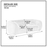 Modern Contemporary 91" Upholstered Curved Sofa With 2 Pillows for Living Room
