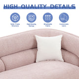 Modern Contemporary 91" Upholstered Curved Sofa With 2 Pillows for Living Room