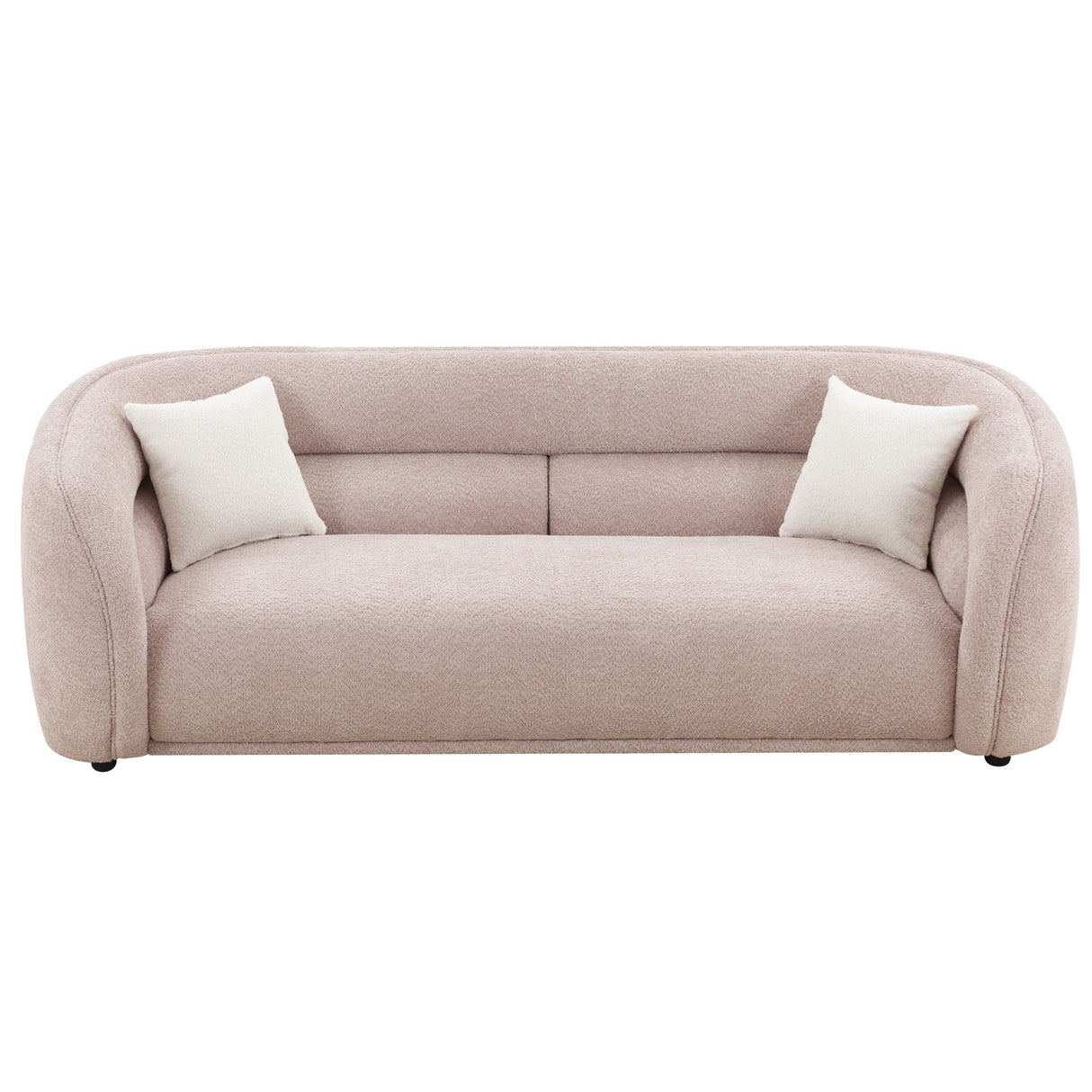 Modern Contemporary 91" Upholstered Curved Sofa With 2 Pillows for Living Room