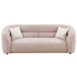 Modern Contemporary 91" Upholstered Curved Sofa With 2 Pillows for Living Room