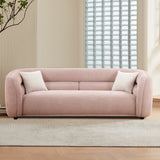 Modern Contemporary 91" Upholstered Curved Sofa With 2 Pillows for Living Room
