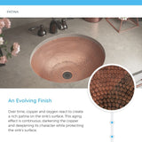 921 Antique Bronze Copper Oval Sink with Grid Drain