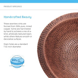 921 Antique Bronze Copper Oval Sink with Grid Drain