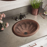 921 Antique Bronze Copper Oval Sink with Grid Drain