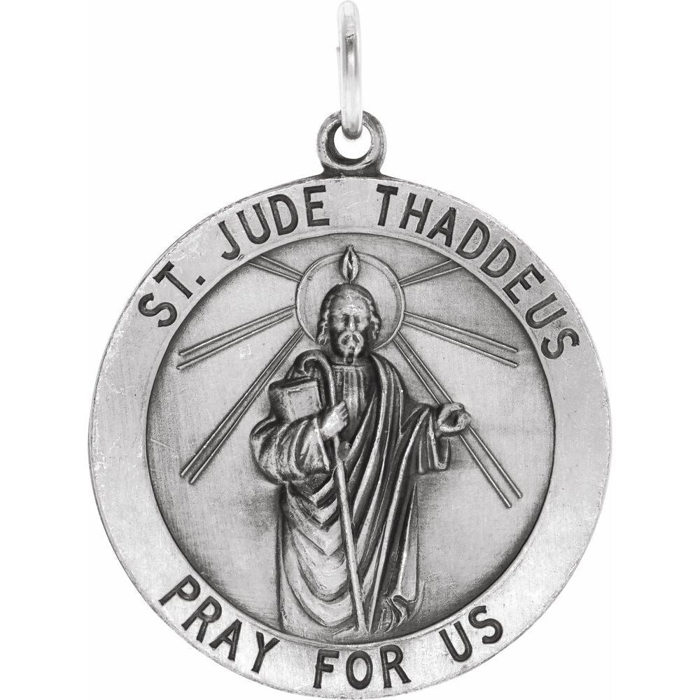 925 Sterling Silver 25mm St. Jude Thaddeus Medal Pendant