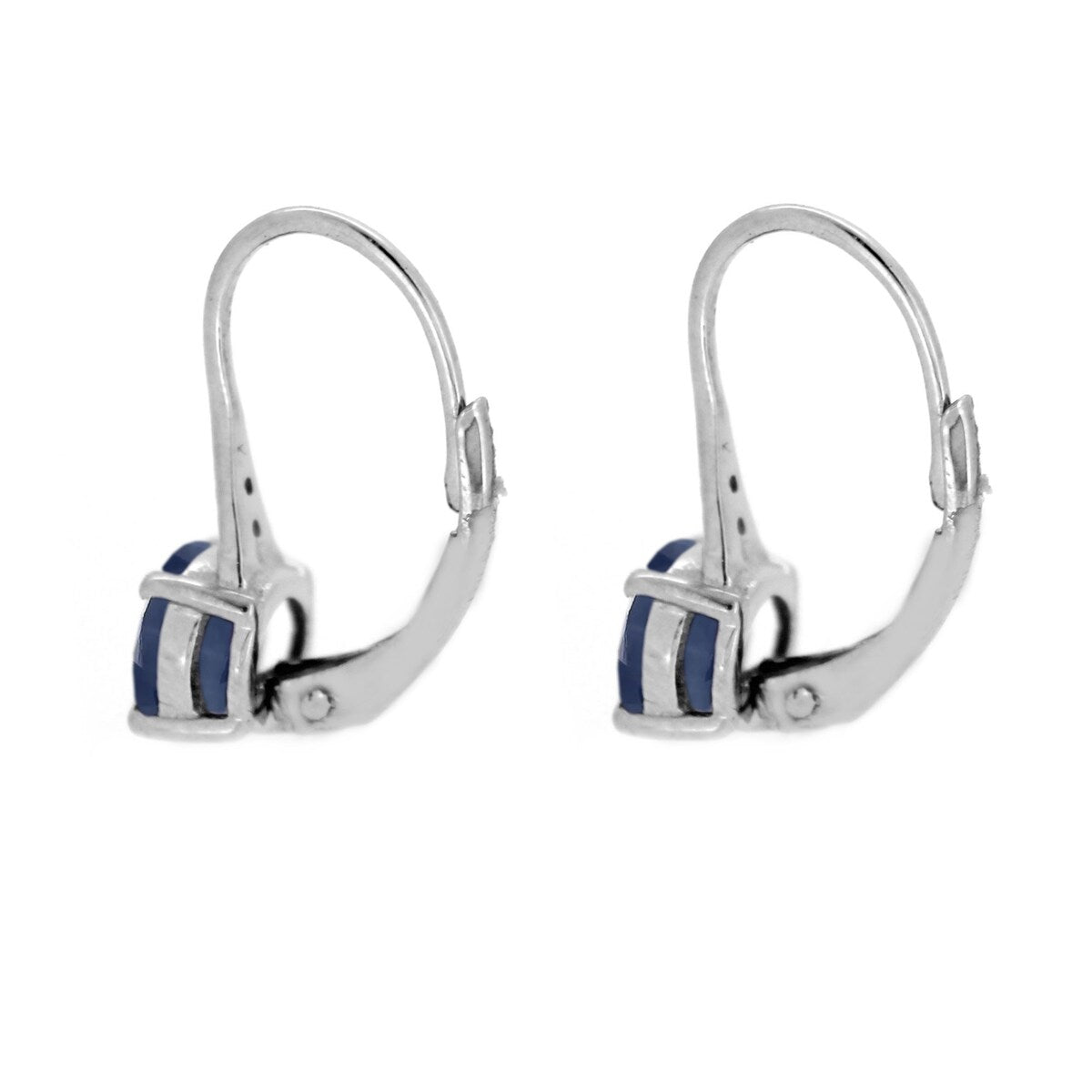 925 Sterling Silver Indian Blue Sapphire and Diamond Earrings