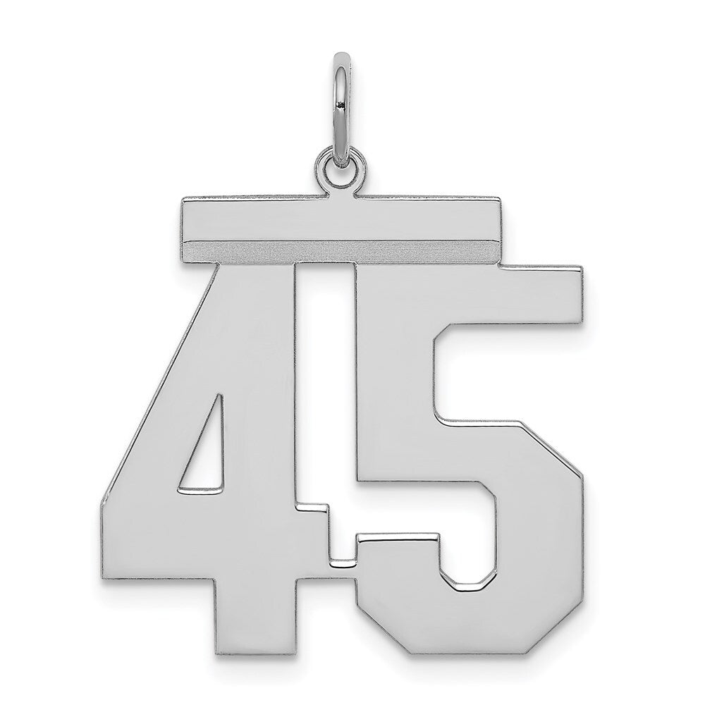 925 Sterling Silver Large Polished Number 45 Pendant