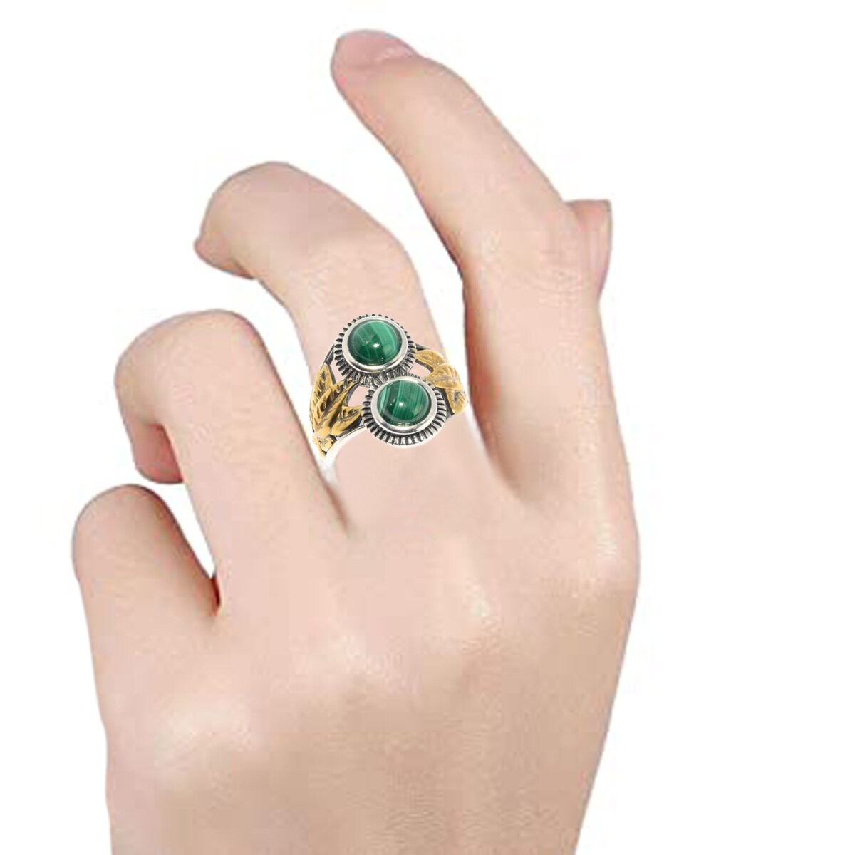 925 Sterling Silver Malachite Ring