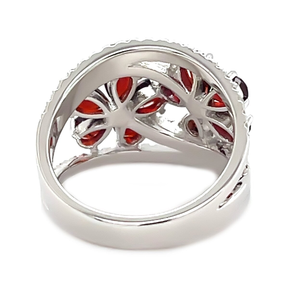 925 Sterling Silver Red Garnet Ring