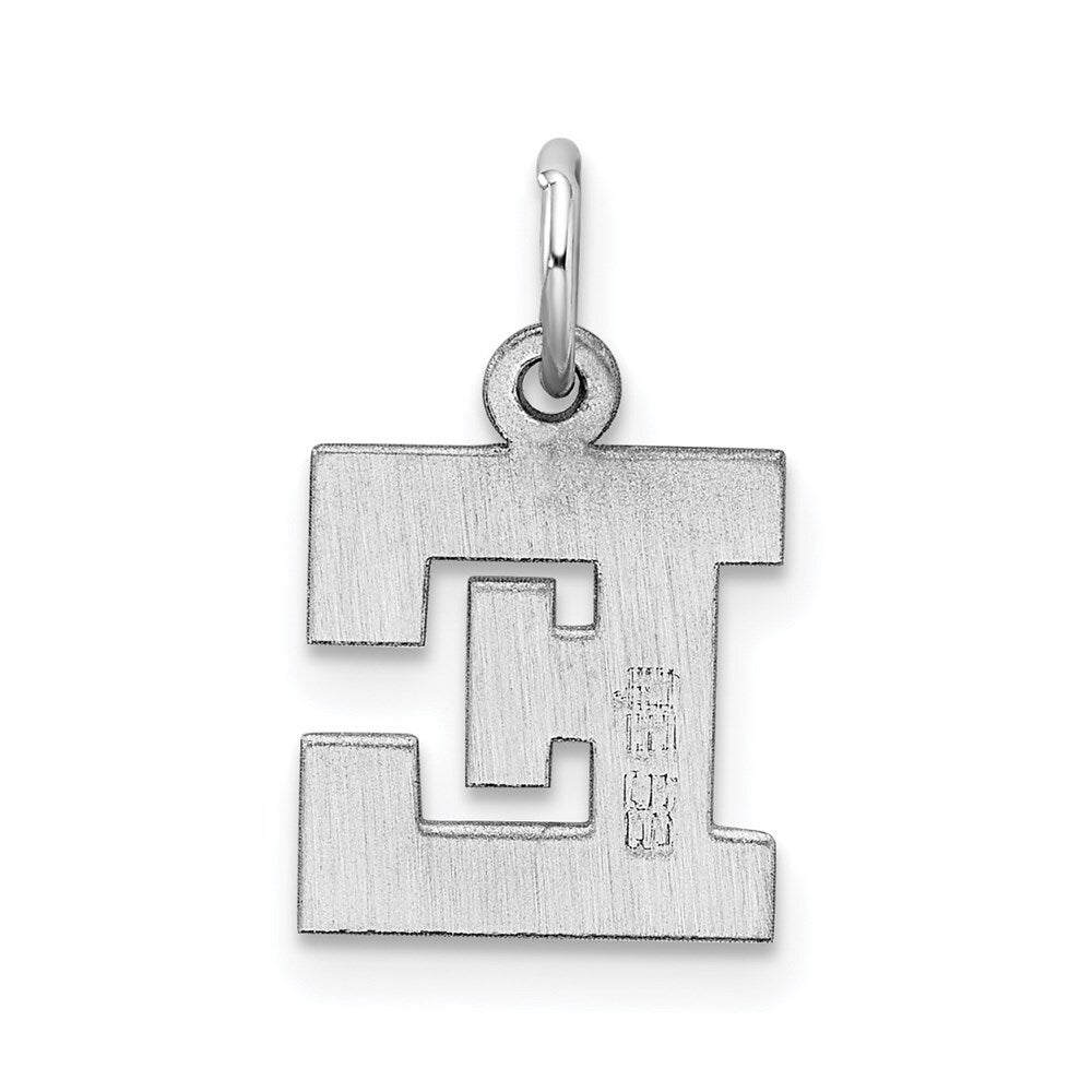925 Sterling Silver Small Block Initial E Pendant