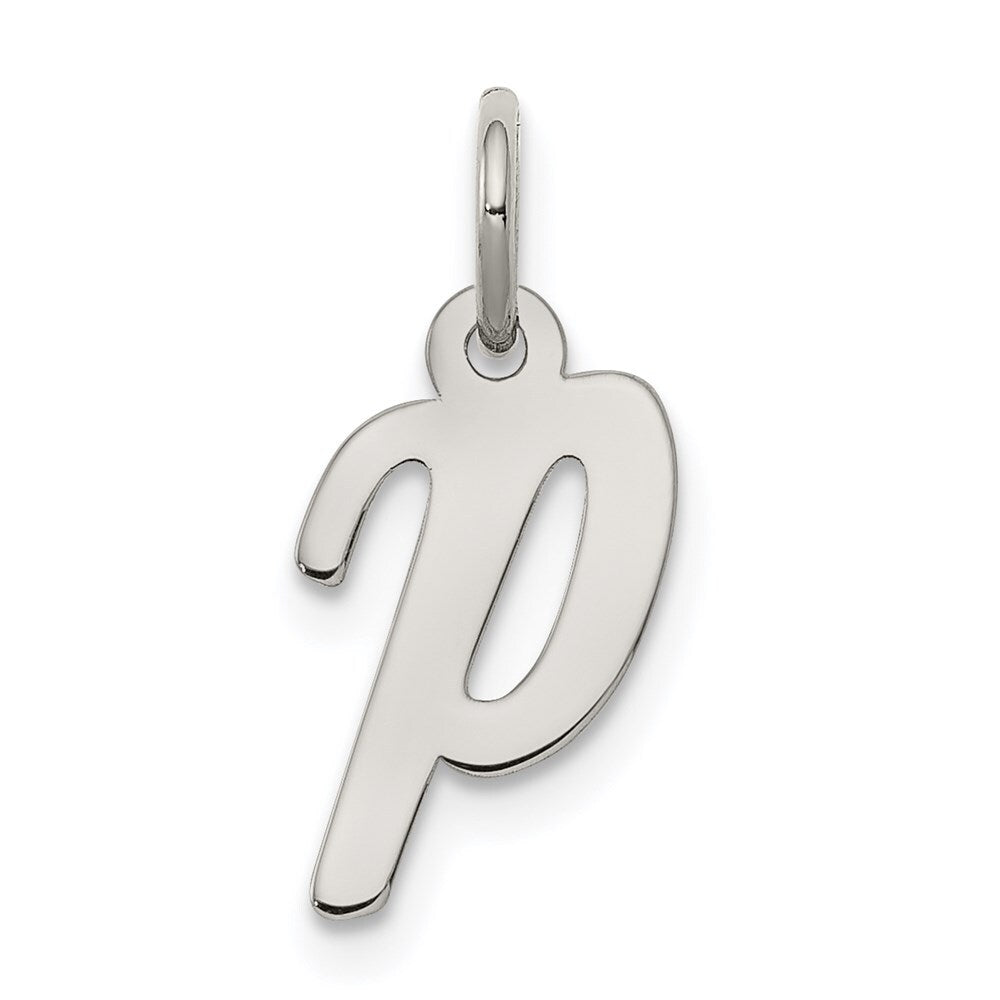 925 Sterling Silver Small Script Initial P Pendant