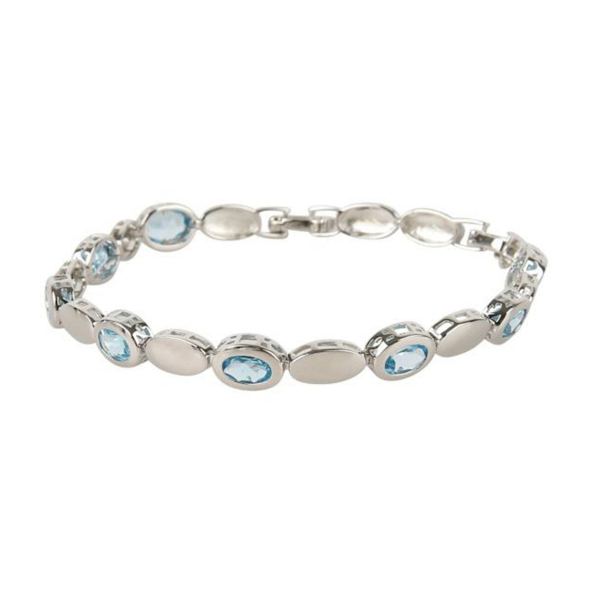 925 Sterling Silver Swiss Blue Topaz Bracelet