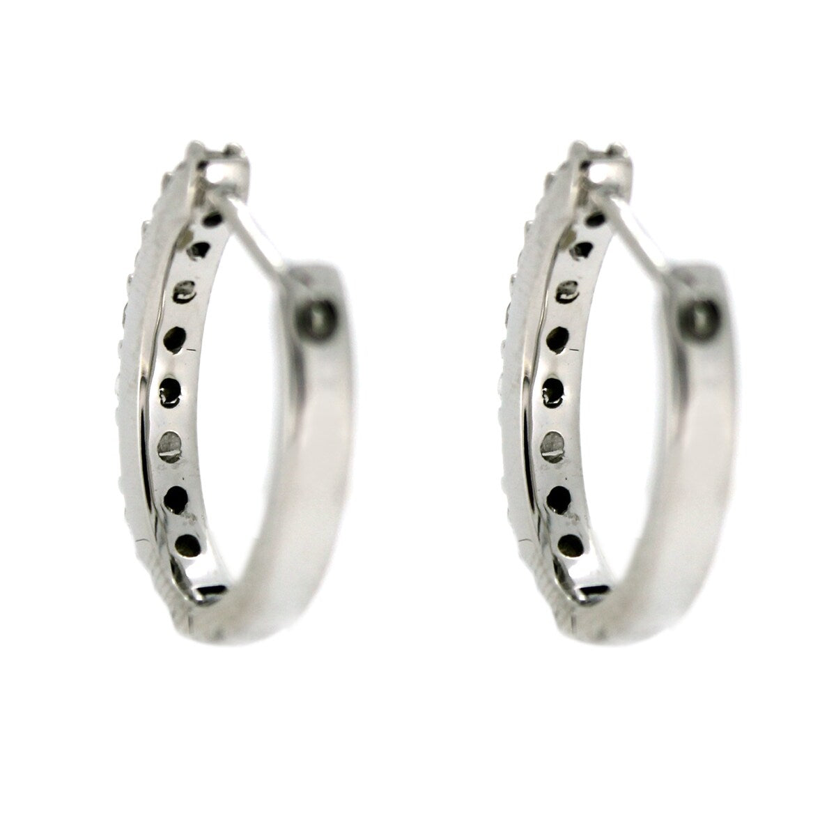 925 Sterling Silver White Natural Zircon Hoops Earrings