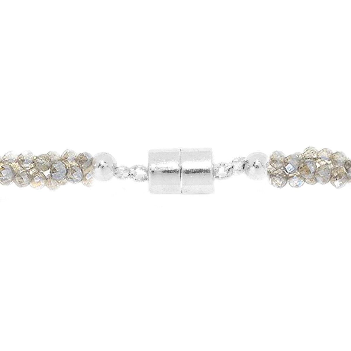 925 Sterling Silver multi gemstone Beaded Necklace