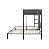 92" Metal Triple Bunk Bed 2 Side Ladders