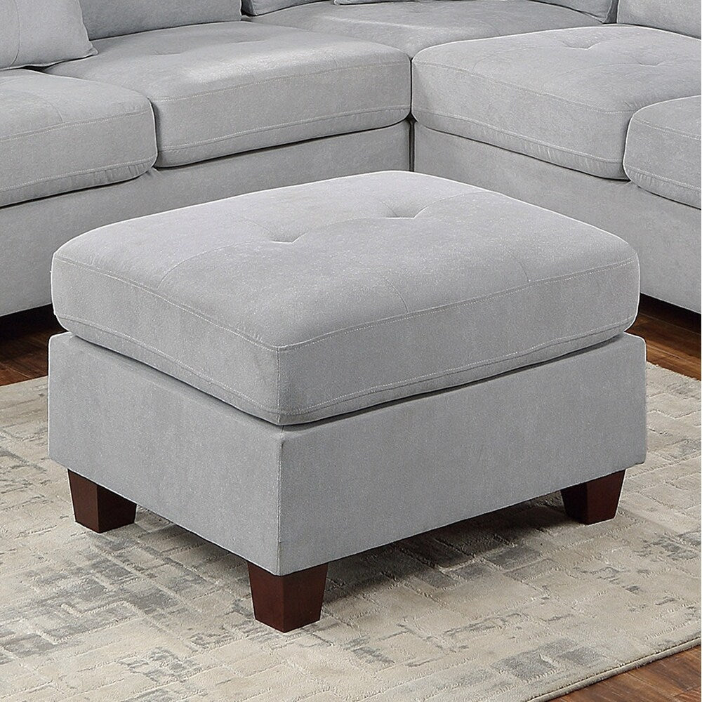 92" Wide Velvet Upholstery Sectional with Ottoman