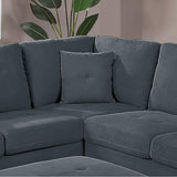 92" Wide Velvet Upholstery Sectional with Ottoman
