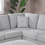 92" Wide Velvet Upholstery Sectional with Ottoman