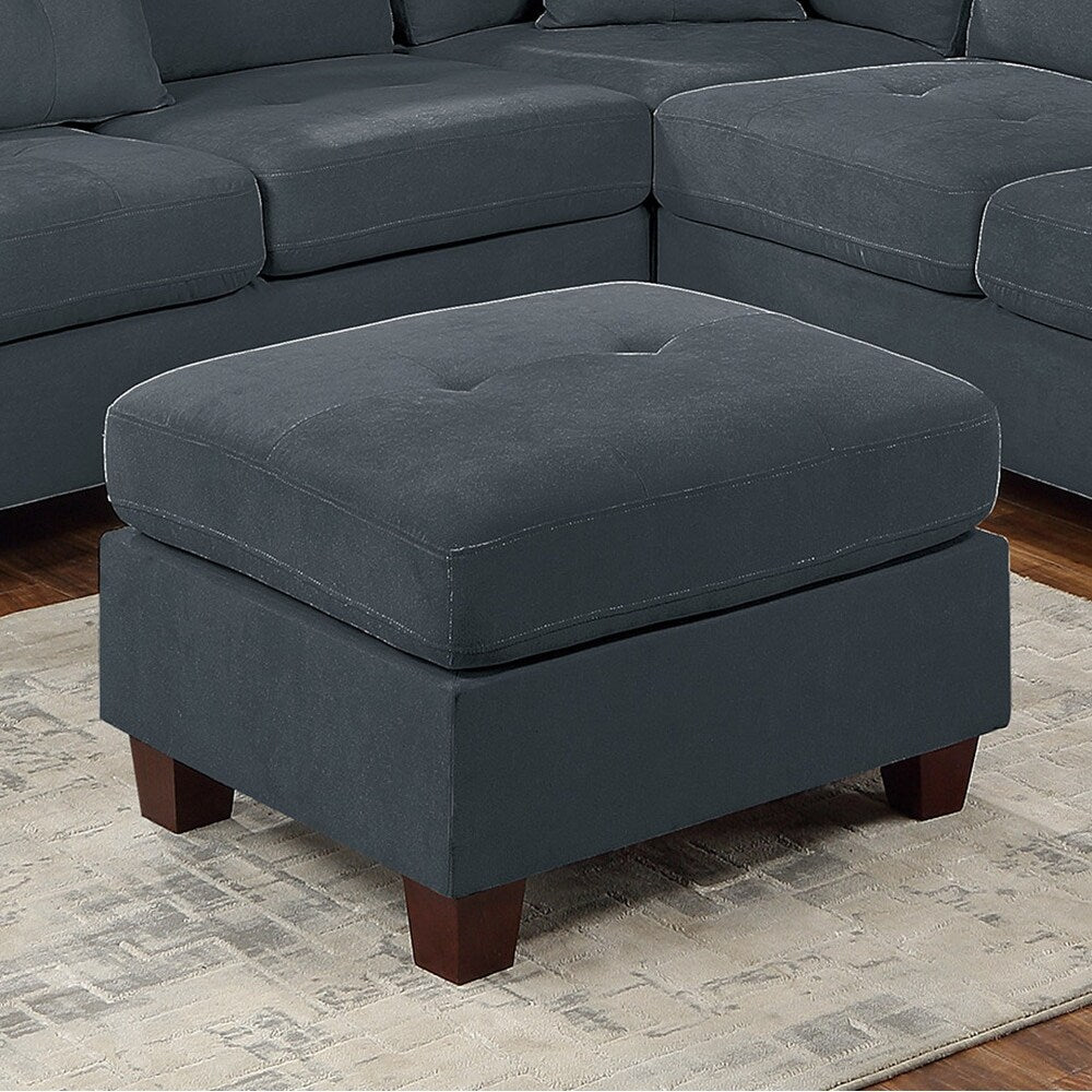 92" Wide Velvet Upholstery Sectional with Ottoman