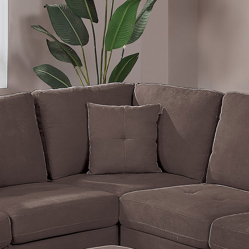 92" Wide Velvet Upholstery Sectional with Ottoman
