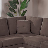 92" Wide Velvet Upholstery Sectional with Ottoman
