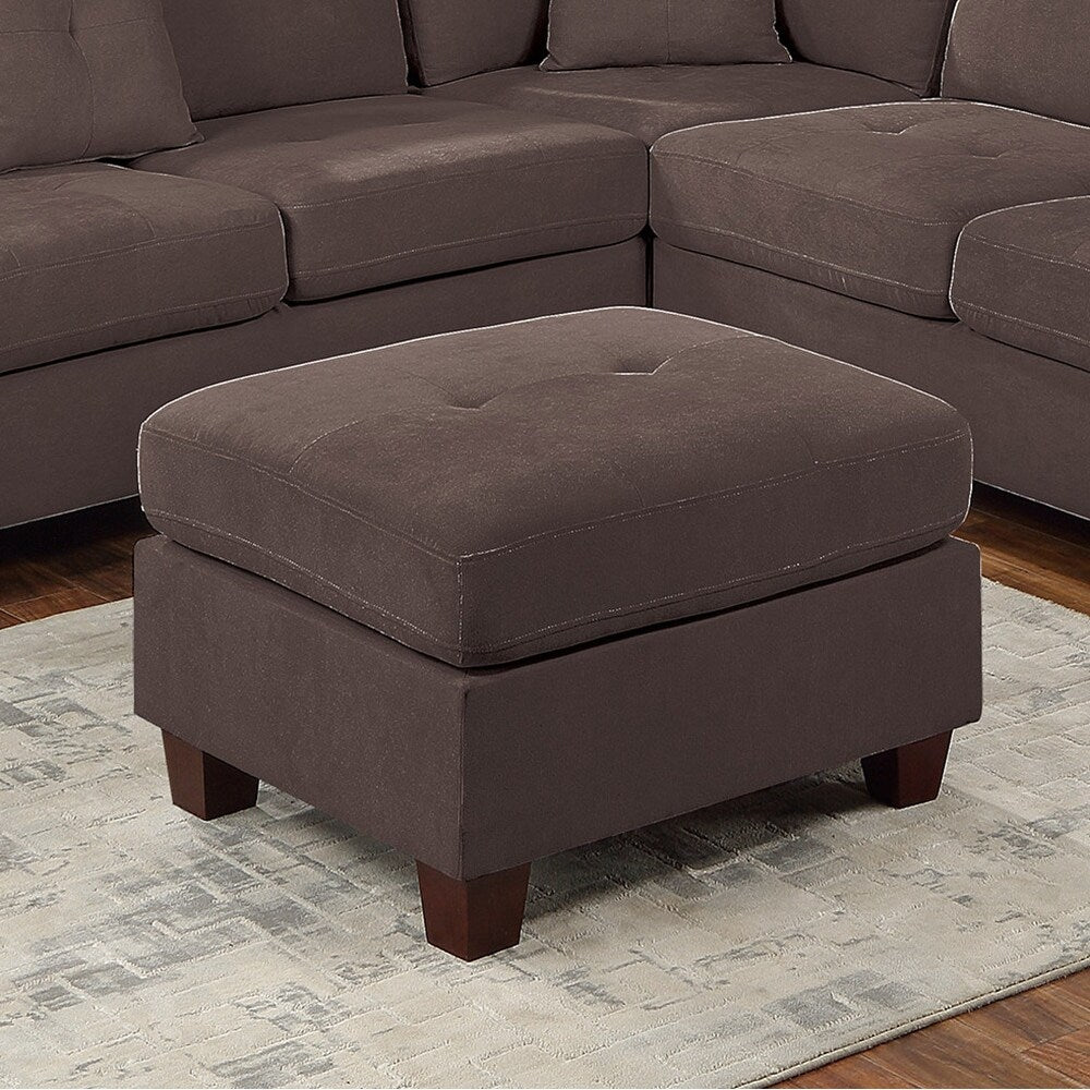 92" Wide Velvet Upholstery Sectional with Ottoman