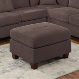 92" Wide Velvet Upholstery Sectional with Ottoman