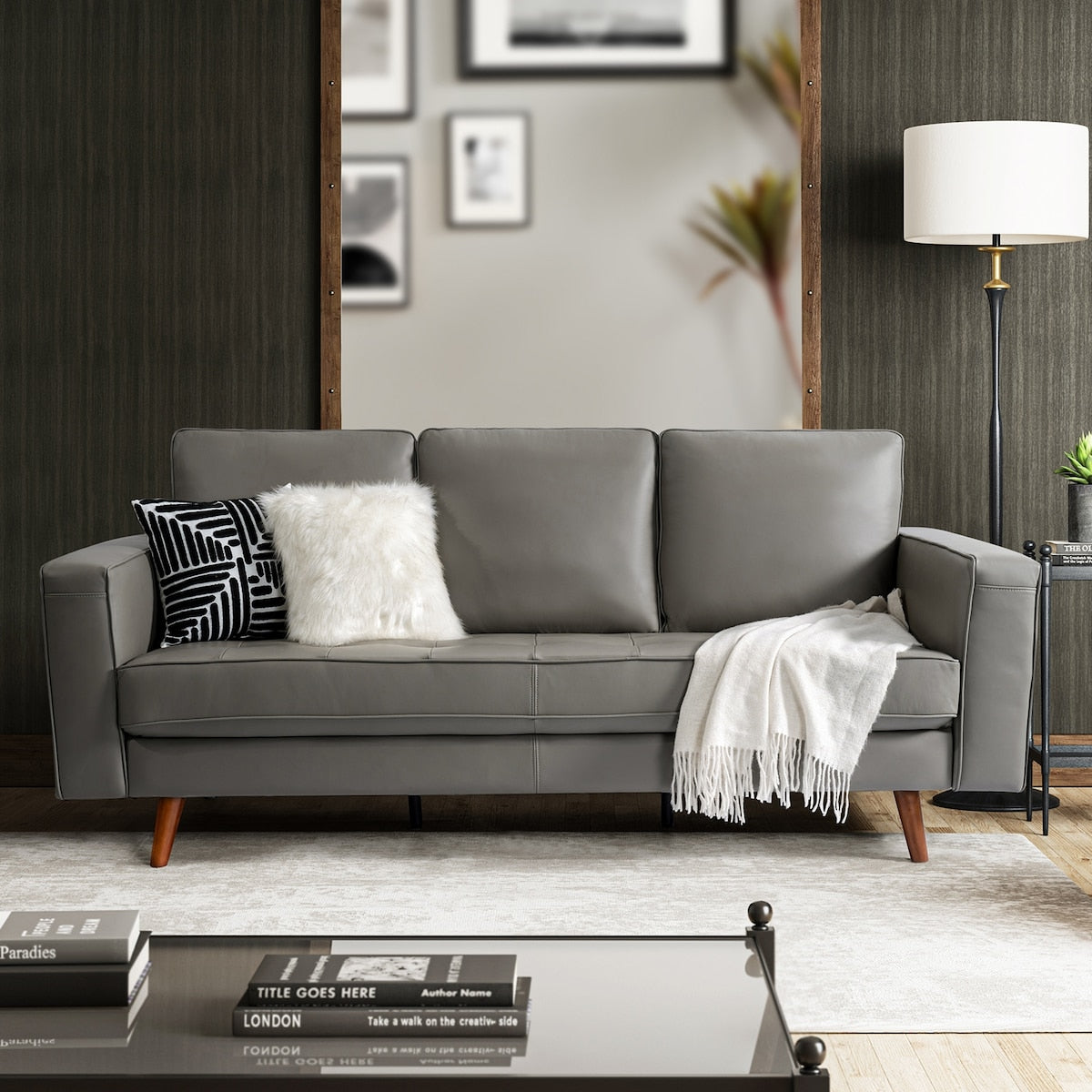 93" Genuine Leather Sofa