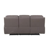 93" Wide Top Grain Leather Power Reclining Sofa with USB Port