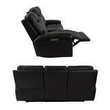93" Wide Top Grain Leather Power Reclining Sofa with USB Port