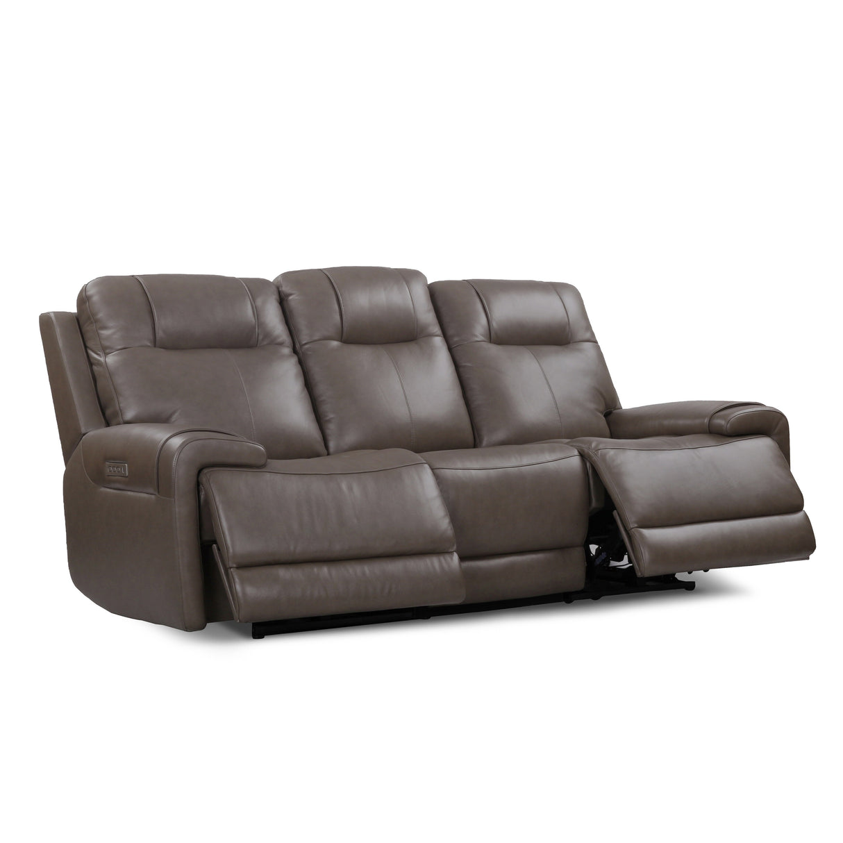 93" Wide Top Grain Leather Power Reclining Sofa with USB Port