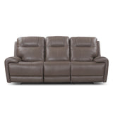 93" Wide Top Grain Leather Power Reclining Sofa with USB Port