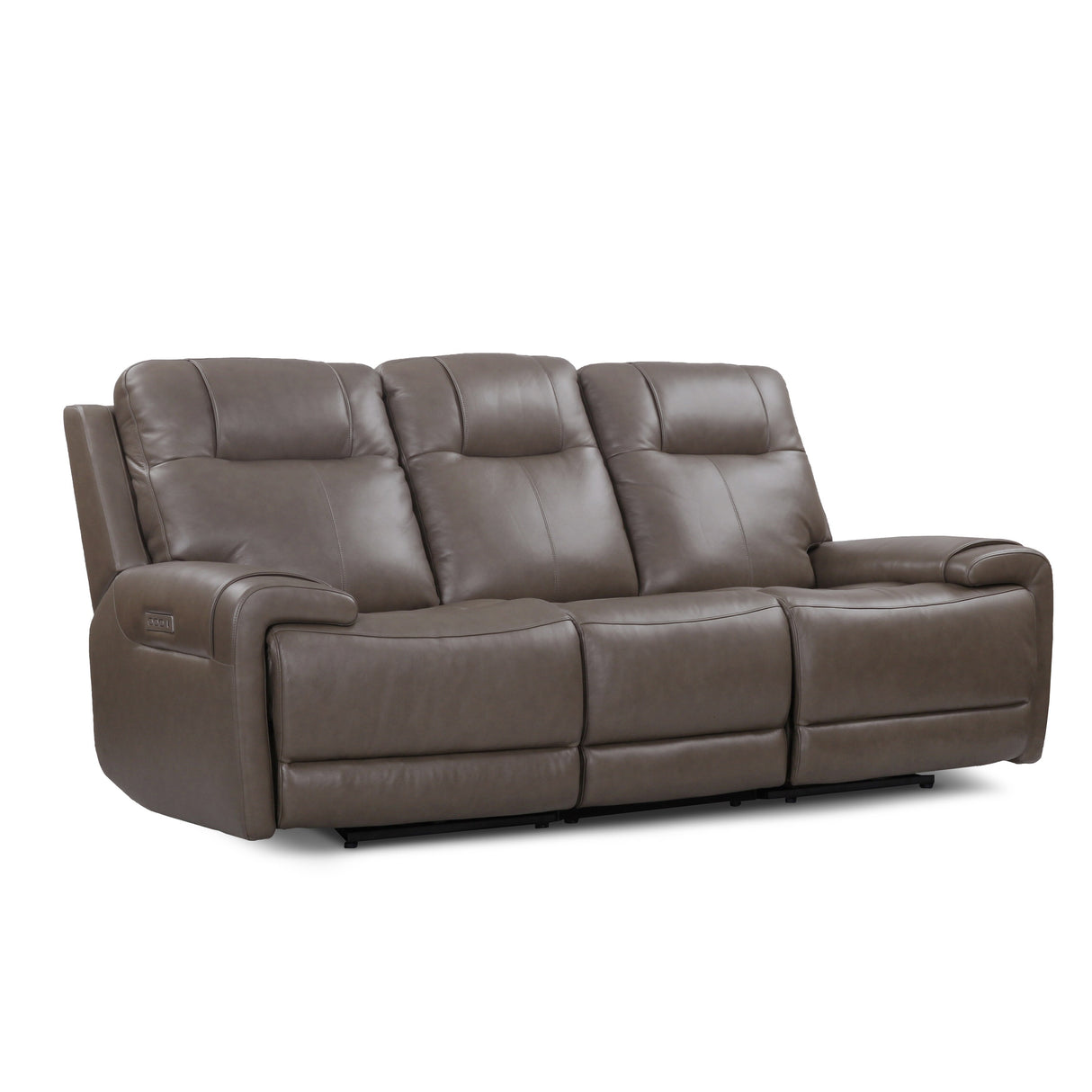 93" Wide Top Grain Leather Power Reclining Sofa with USB Port